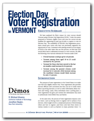Election Day Voter Registration in Vermont | Demos